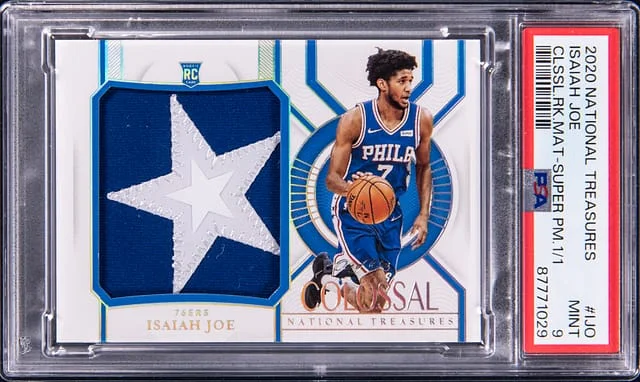 2020-21 Panini National Treasures Isaiah Joe Colossal Materials Super Prime #CRM-IJO card image