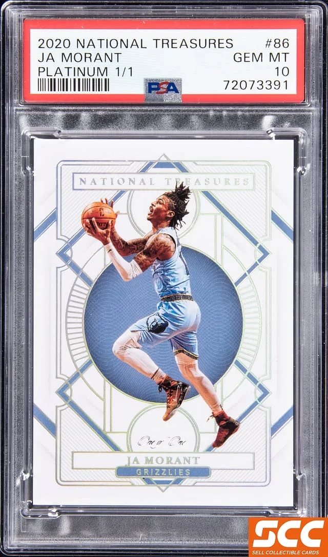 2020-21 Panini National Treasures Ja Morant Platinum #86 card image