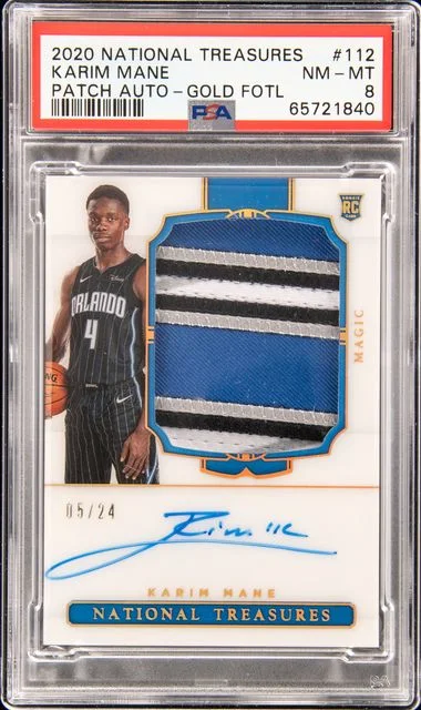 2020-21 Panini National Treasures Karim Mane Patch Autograph-Gold FOTL #112 card image