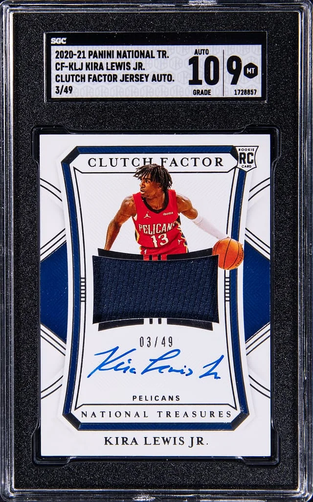 2020-21 Panini National Treasures Kira Lewis Jr. Clutch Factor Jersey Autograph #CF-KLJ card image
