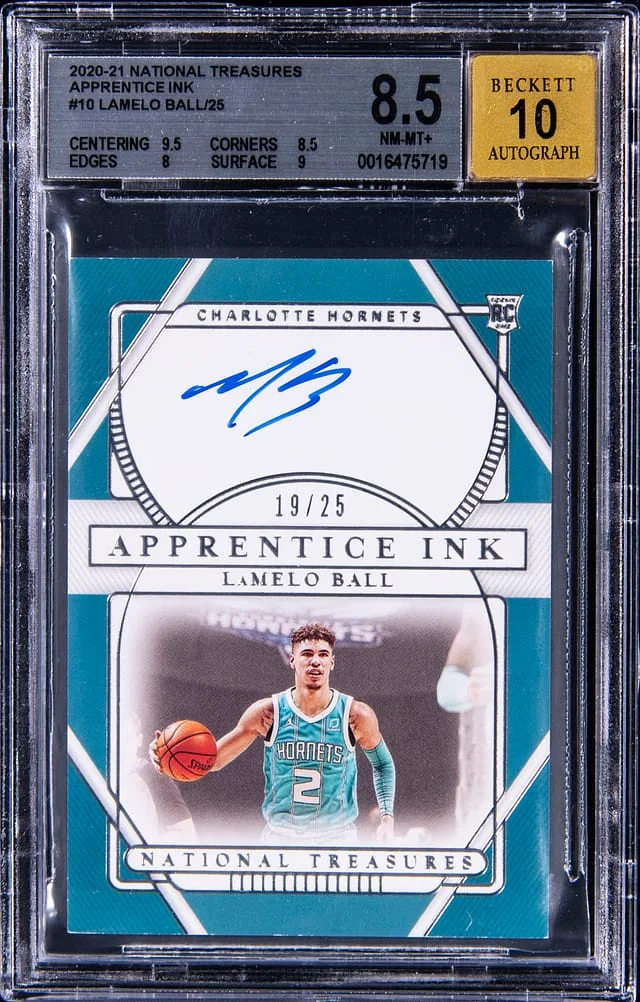 2020-21 Panini National Treasures LaMelo Ball Apprentice Ink #10 card image
