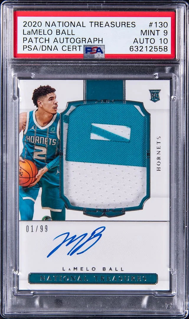 2020-21 Panini National Treasures LaMelo Ball Patch Autograph (RPA) #130 card image