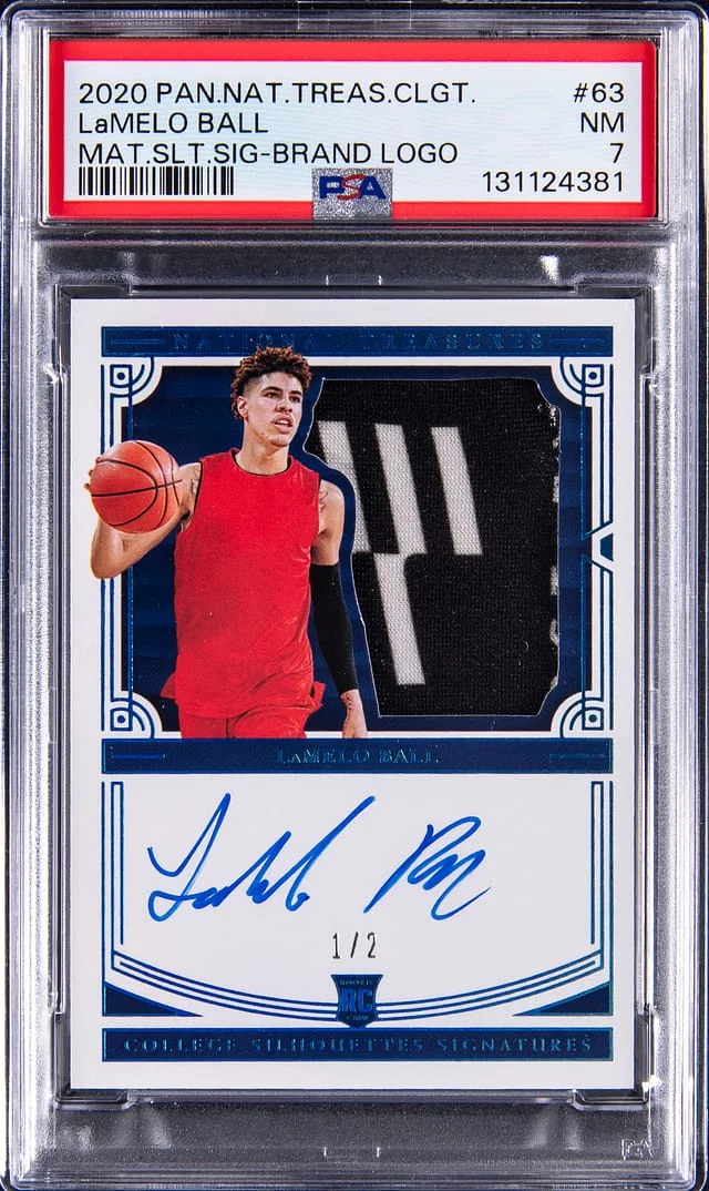 2020-21 Panini National Treasures LaMelo Ball Patch Autograph (RPA) #63 card image