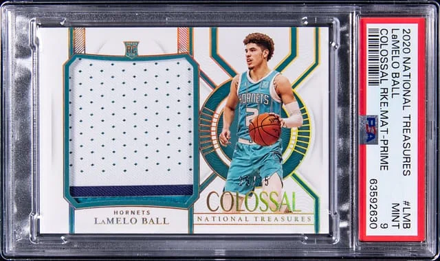 2020-21 Panini National Treasures LaMelo Ball Colossal Materials Prime #CRM-LMB card image