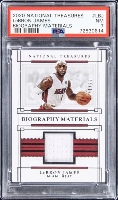 2020-21 Panini National Treasures LeBron James Biography Materials #BIO-LBJ card image