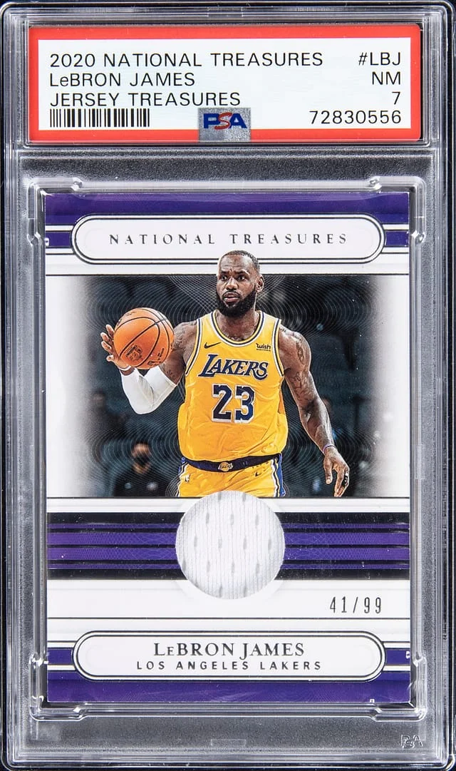 2020-21 Panini National Treasures LeBron James Jersey Treasures #JT-LBJ card image