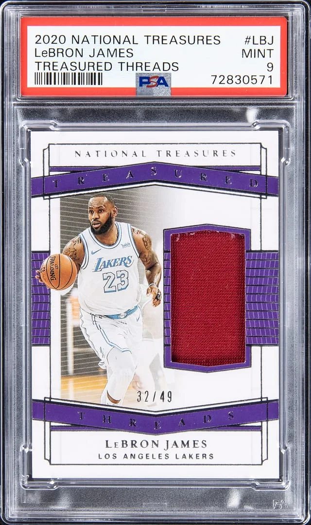 2020-21 Panini National Treasures LeBron James Treasured Threads #TTH-LBJ card image