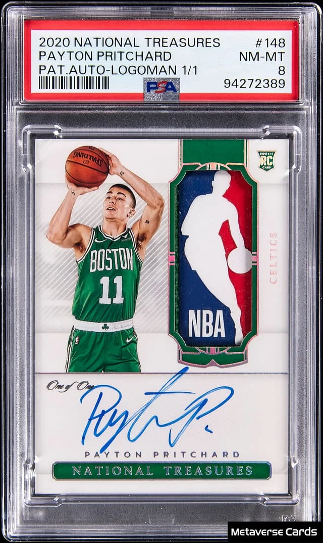 2020-21 Panini National Treasures Payton Pritchard Patch Autographs (RPA) Logoman #148 card image