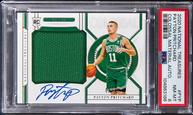 2020-21 Panini National Treasures Payton Pritchard Colossal Material Autograph #PYP card image