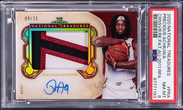 2020-21 Panini National Treasures Precious Achiuwa Crossover Patch Autograph 2011 #PRA card image