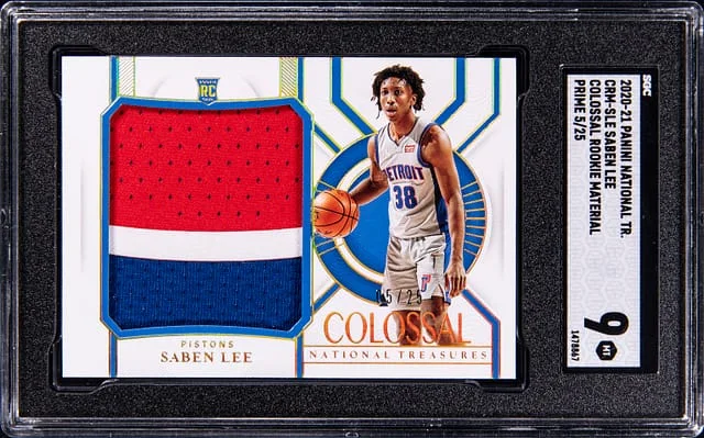 2020-21 Panini National Treasures Saben Lee Colossal Material Prime #CRM-SLE card image