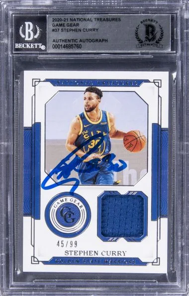2020-21 Panini National Treasures Stephen Curry Game Gear #37 card image
