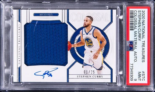 2020-21 Panini National Treasures Stephen Curry Colossal Material Autograph #CM-STC card image