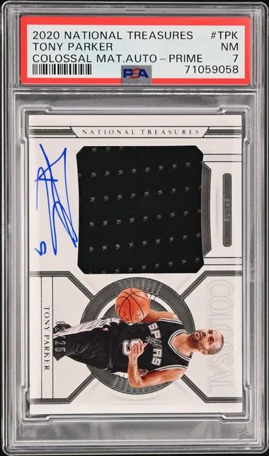 2020-21 Panini National Treasures Tony Parker Colossal Material Autographs Prime #CM-TPK card image