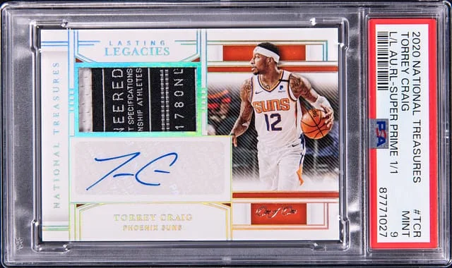 2020-21 Panini National Treasures Torrey Craig Lasting Legacies Relics Super Prime #LL-TCR card image