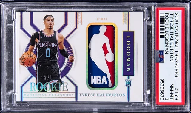 2020-21 Panini National Treasures Tyrese Haliburton Logoman #RLO-TYR card image