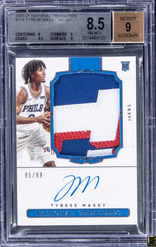 2020-21 Panini National Treasures Tyrese Maxey #114 card image