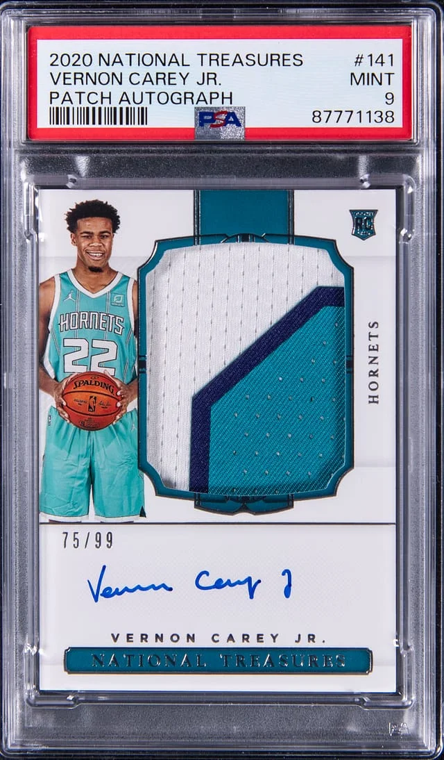 2020-21 Panini National Treasures Vernon Carey Jr. Patch Autograph #141 card image