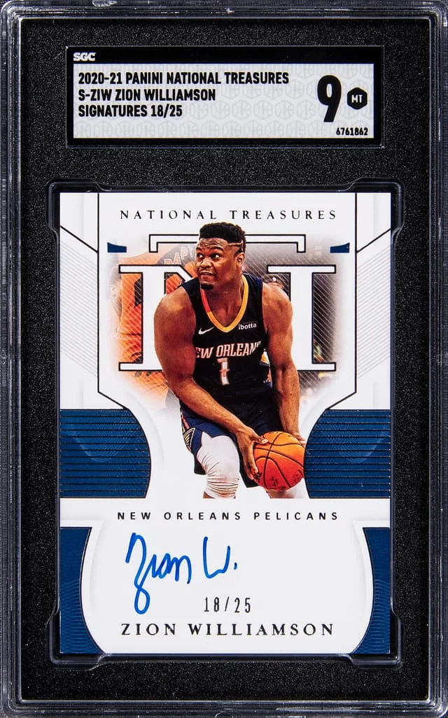 2020-21 Panini National Treasures Zion Williamson Signatures #S-ZIW card image