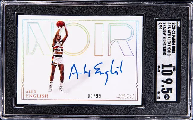 2020-21 Panini Noir Alex English Shadow Signatures #SHA-AEN card image
