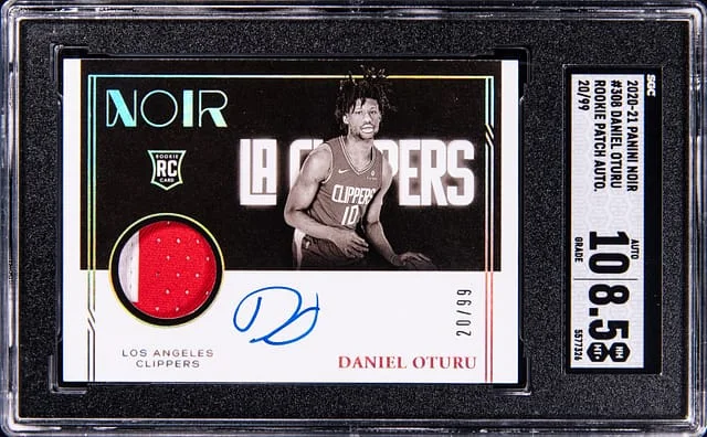 2020-21 Panini Noir Daniel Oturu Patch Autograph #308 card image