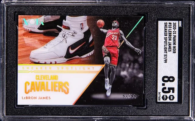 2020-21 Panini Noir LeBron James Sneaker Spotlight #10 card image