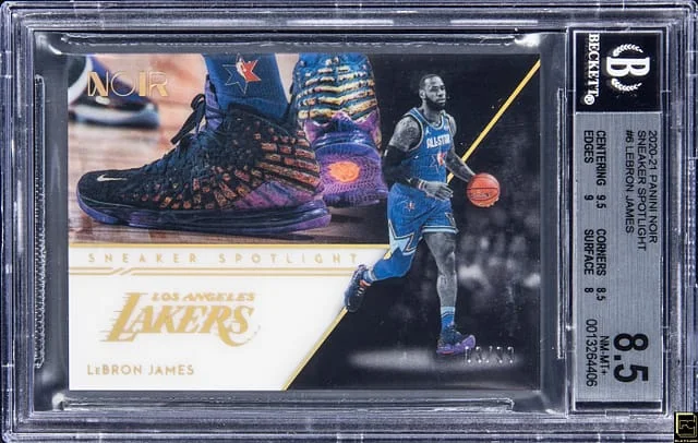 2020-21 Panini Noir LeBron James Sneaker Spotlight #6 card image
