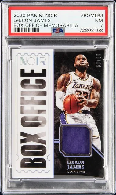 2020-21 Panini Noir LeBron James Box Office Memorabilia #BOM-LBJ card image