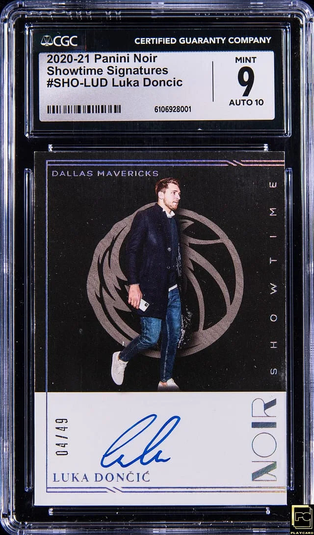 2020-21 Panini Noir Luka Doncic Showtime Signatures #SHO-LUD card image