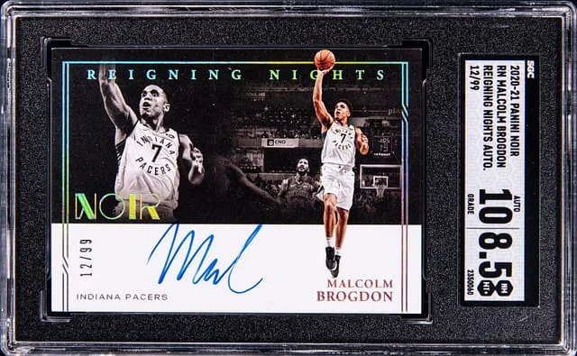 2020-21 Panini Noir Malcolm Brogdon Reigning Nights Autograph #RN-MBR card image