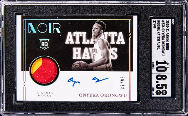 2020-21 Panini Noir Onyeka Okongwu Patch Autograph #336 card image