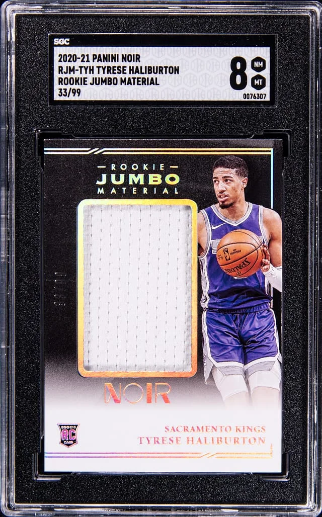 2020-21 Panini Noir Tyrese Haliburton Jumbo Materials #RJM-TYH card image