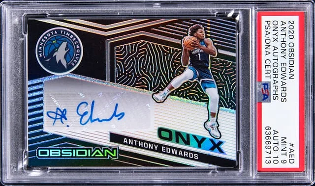 2020-21 Panini Obsidian Anthony Edwards Onyx Autographs #ONY-AED card image