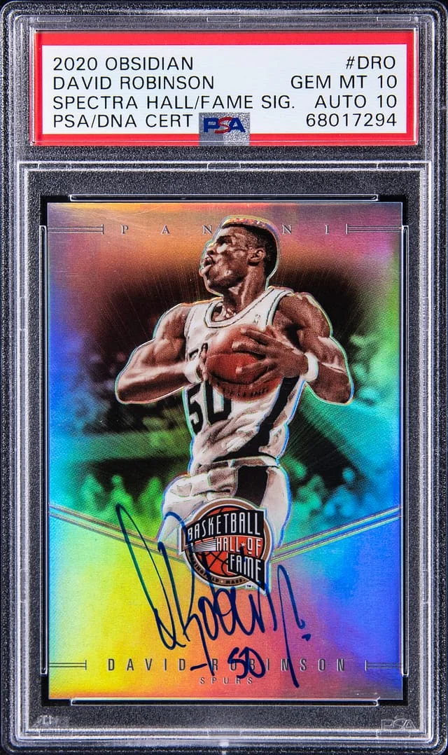 2020-21 Panini Obsidian David Robinson Spectra Hall of Fame Signatures #DRO card image
