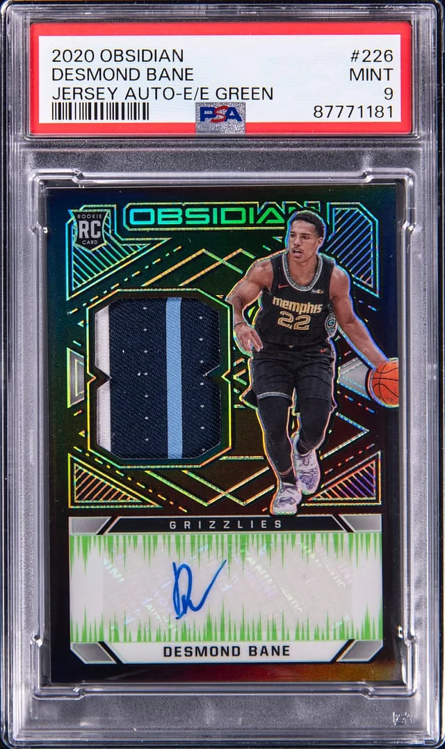 2020-21 Panini Obsidian Desmond Bande Jersey Autograph Electric Etch Green #226 card image