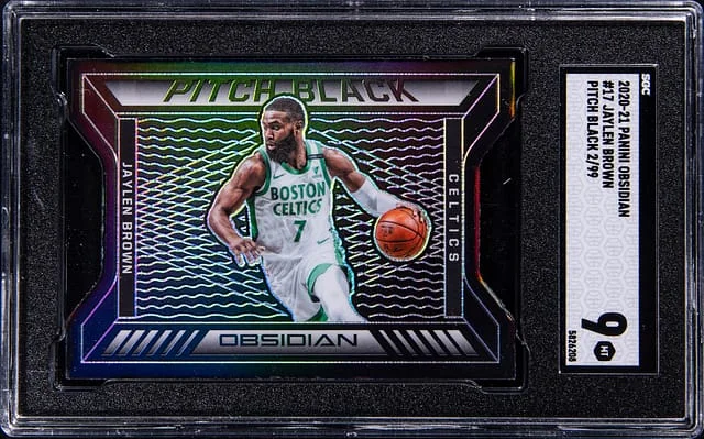 2020-21 Panini Obsidian Jaylen Brown Pitch Black #17 card image