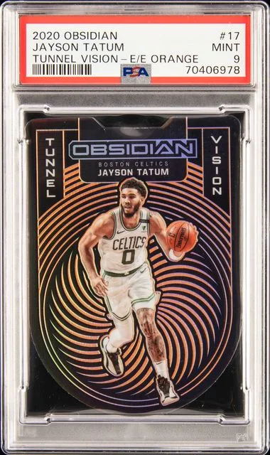 2020-21 Panini Obsidian Jayson Tatum Tunnel Vision Electric Etch Orange #17 card image
