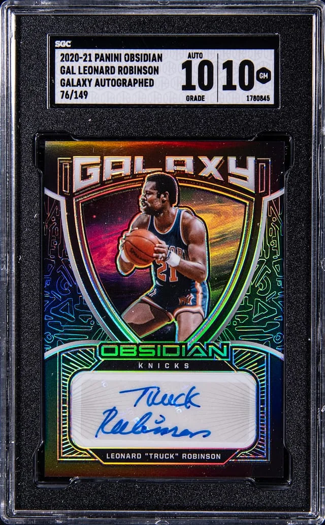 2020-21 Panini Obsidian Leonard Robinson Galaxy Autographed #GAL card image
