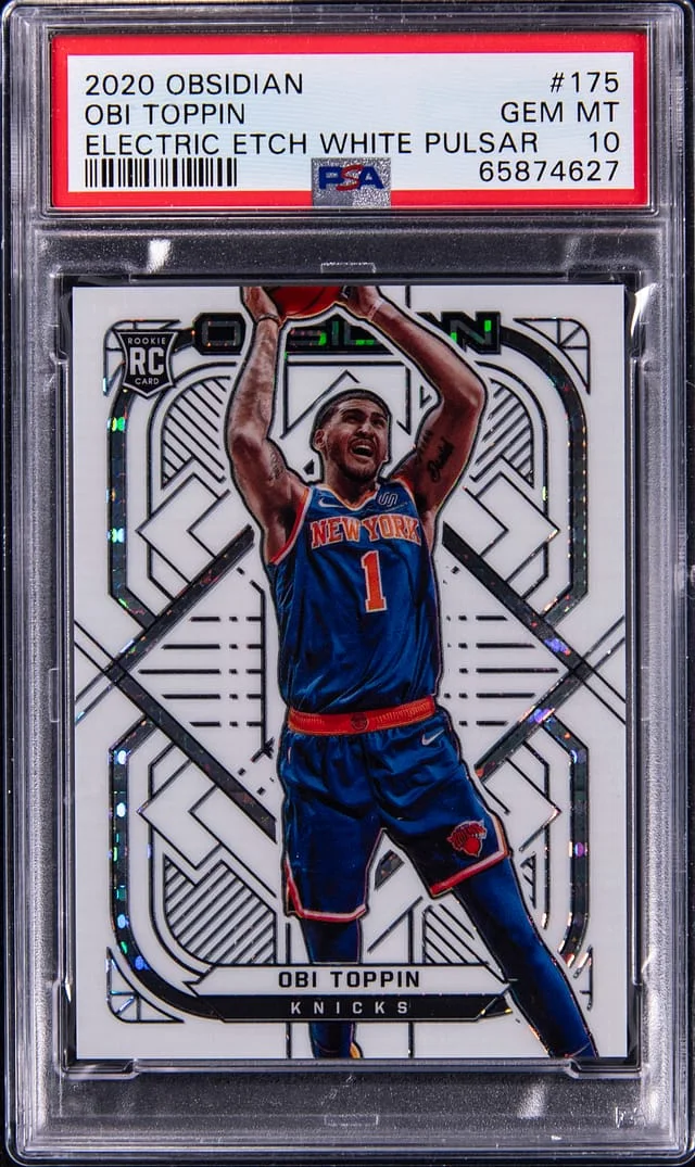 2020-21 Panini Obsidian Obi Toppin Electric Etch White Pulsar #175 card image