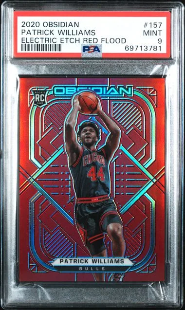 2020-21 Panini Obsidian Patrick Williams Electric Etch Red Flood #157 card image