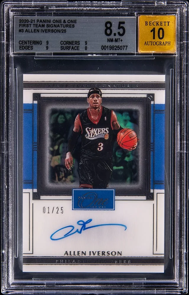 2020-21 Panini One and One Allen Iverson First Team Signatures #FTS-AIV card image
