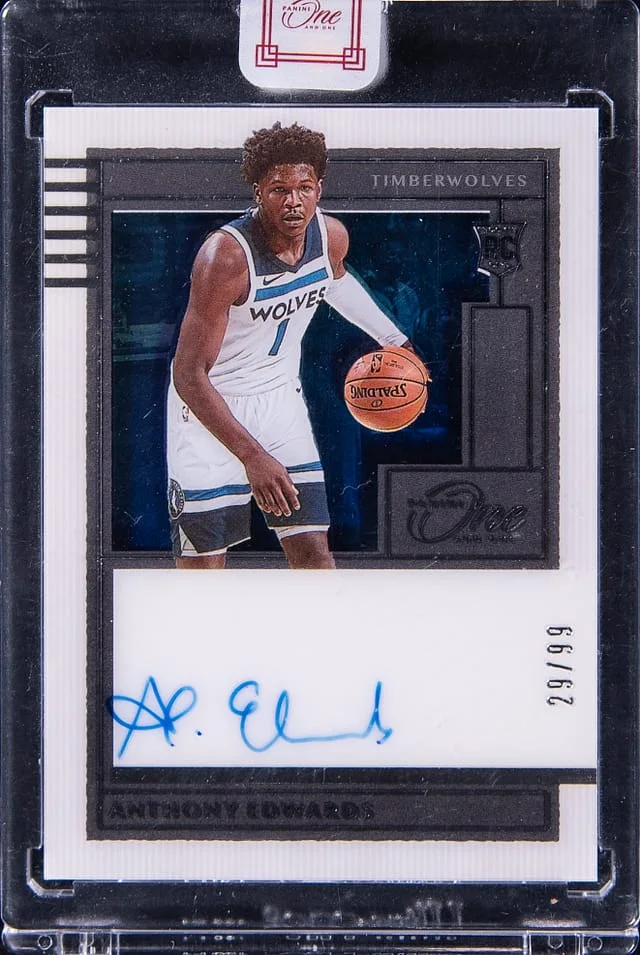 2020-21 Panini One and One Anthony Edwards Autograph #RAU-AED card image