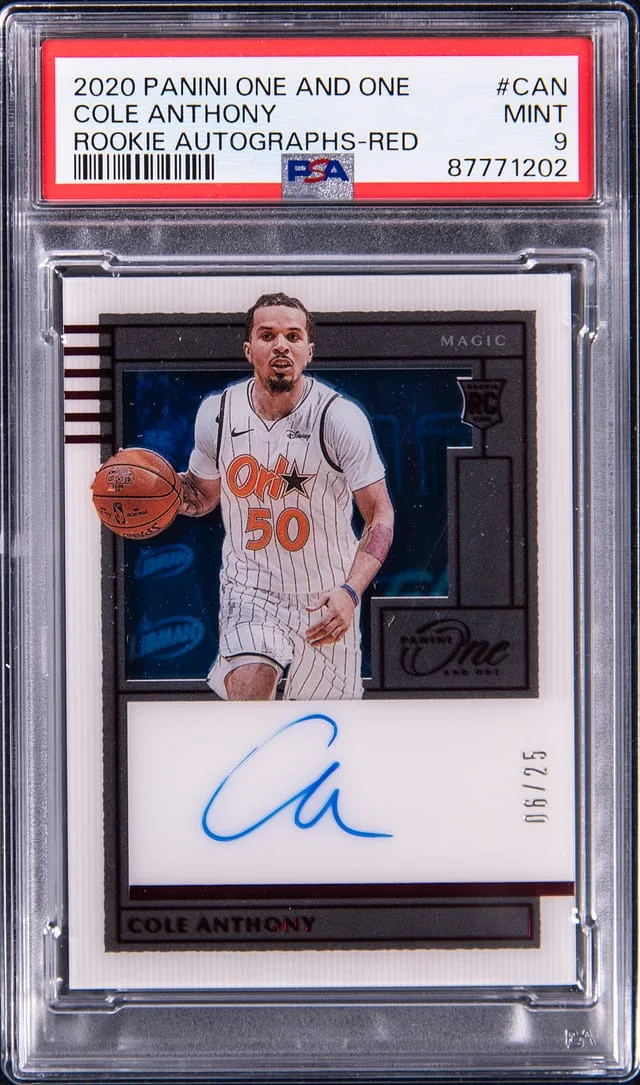 2020-21 Panini One and One Cole Anthony Autographs Red #RAU-CAN card image