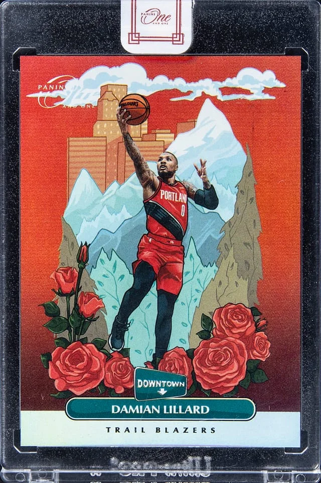 2020-21 Panini One and One Damian Lillard - Panini Encased Downtown #29 card image