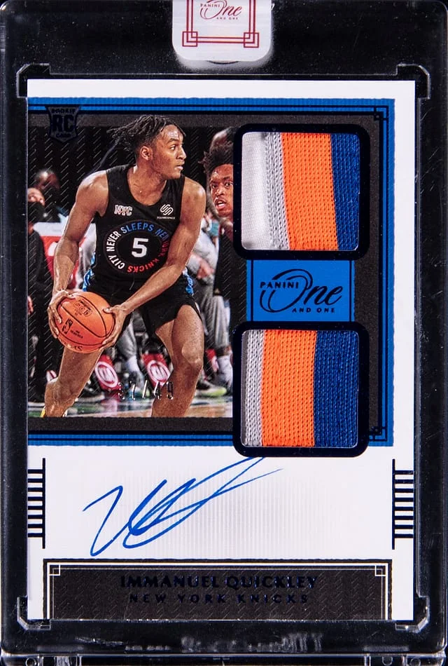 2020-21 Panini One and One Immanuel Quickley Dual Jersey #RDJ-IMQ card image