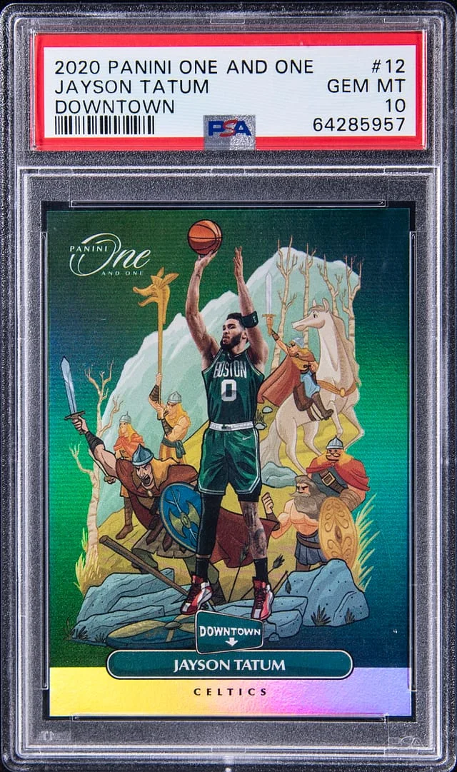 2020-21 Panini One and One Jayson Tatum Downtown #12 card image