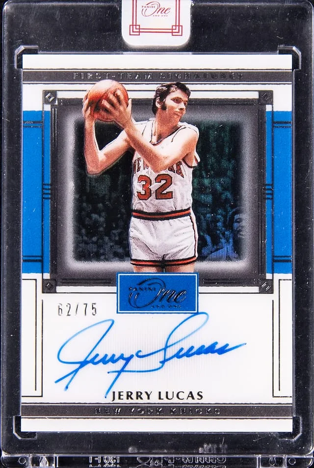 2020-21 Panini One and One Jerry Lucas First-Team Signatures #FTS-JLC card image