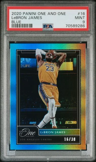 2020-21 Panini One and One LeBron James Blue #16 card image