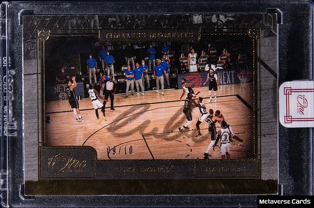 2020-21 Panini One and One Luka Doncic Timeless Moments Autographs Gold #TML-LUD card image