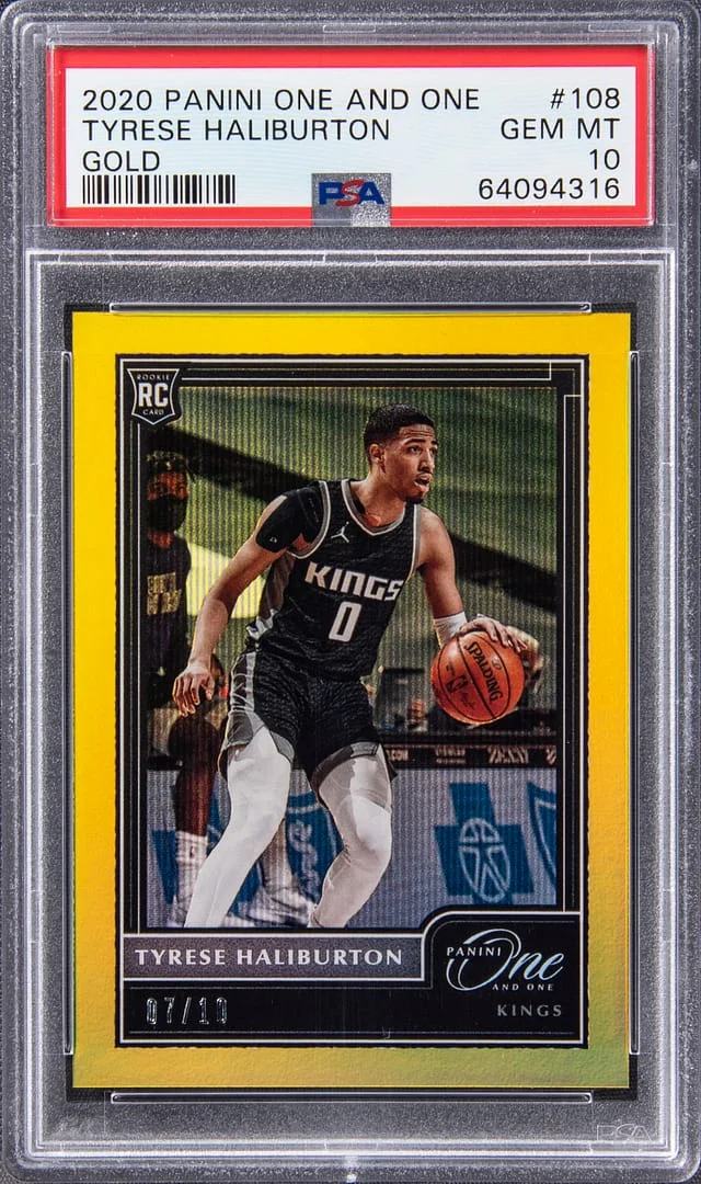 2020-21 Panini One and One Tyrese Haliburton Gold #108 card image